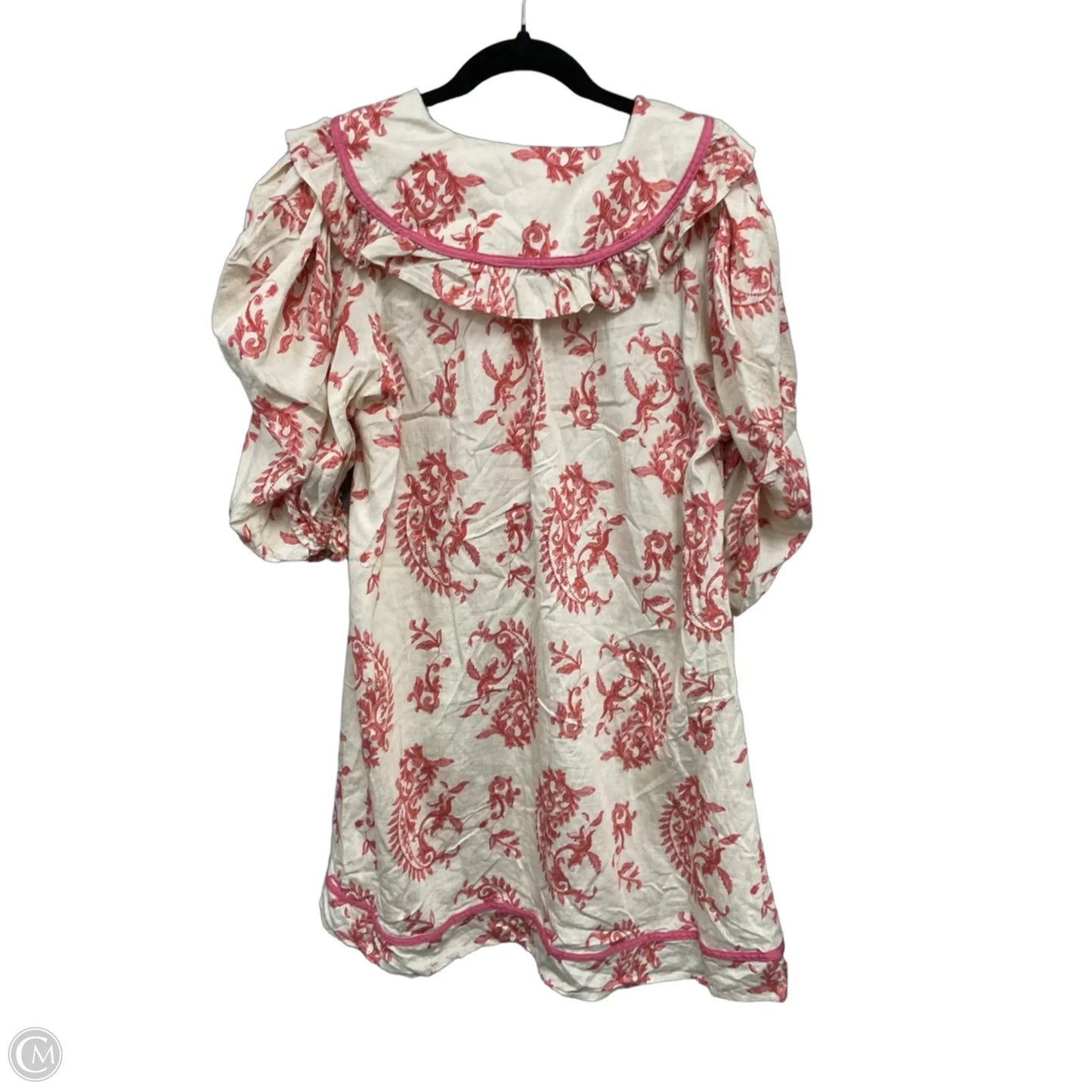Dress Casual Short By Gigio In Pink & White, Size: L