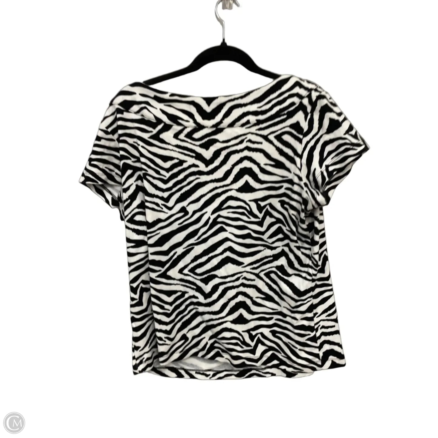 Top Short Sleeve By Rafaella In Black & White, Size: 1x