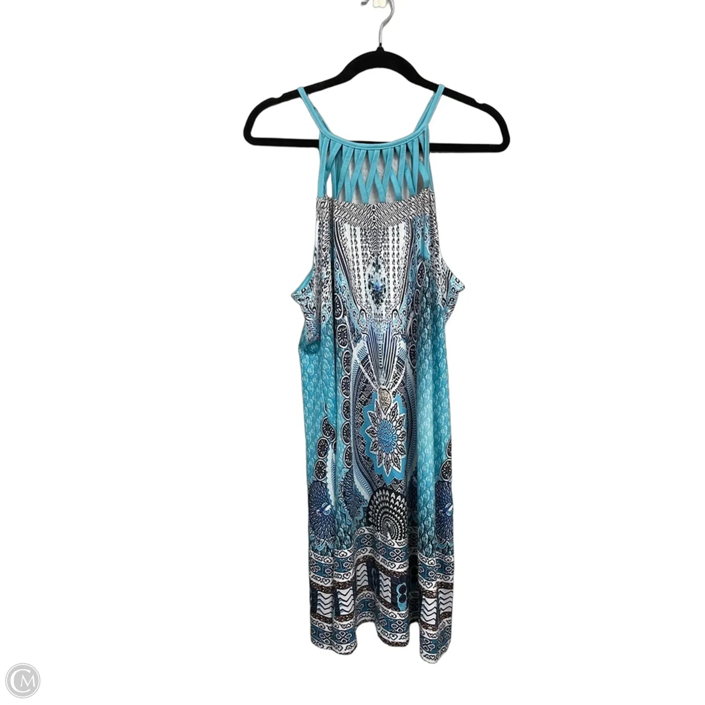 Dress Casual Short By Clothes Mentor In Blue & White, Size: Xl