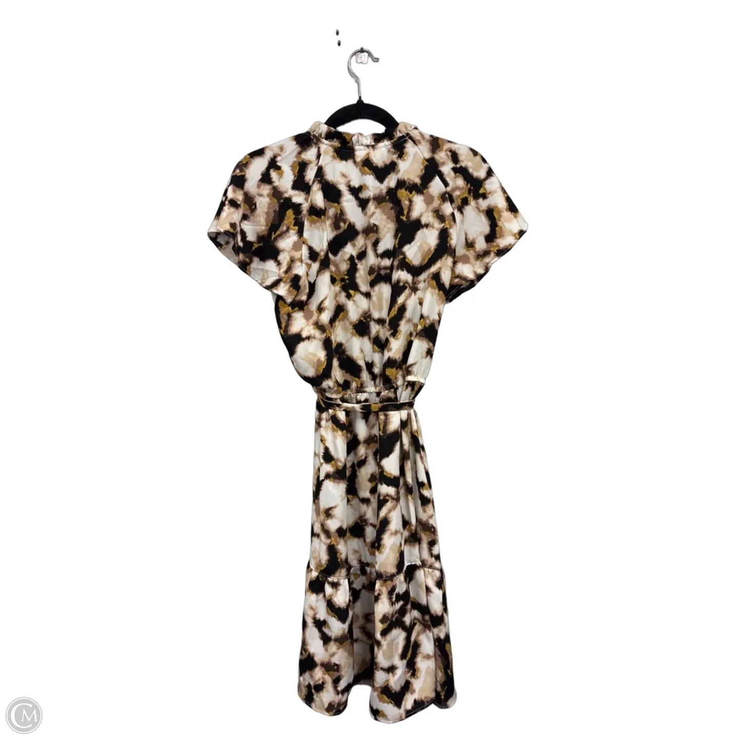Dress Casual Midi By Morgan Taylor In Brown & Cream, Size: M