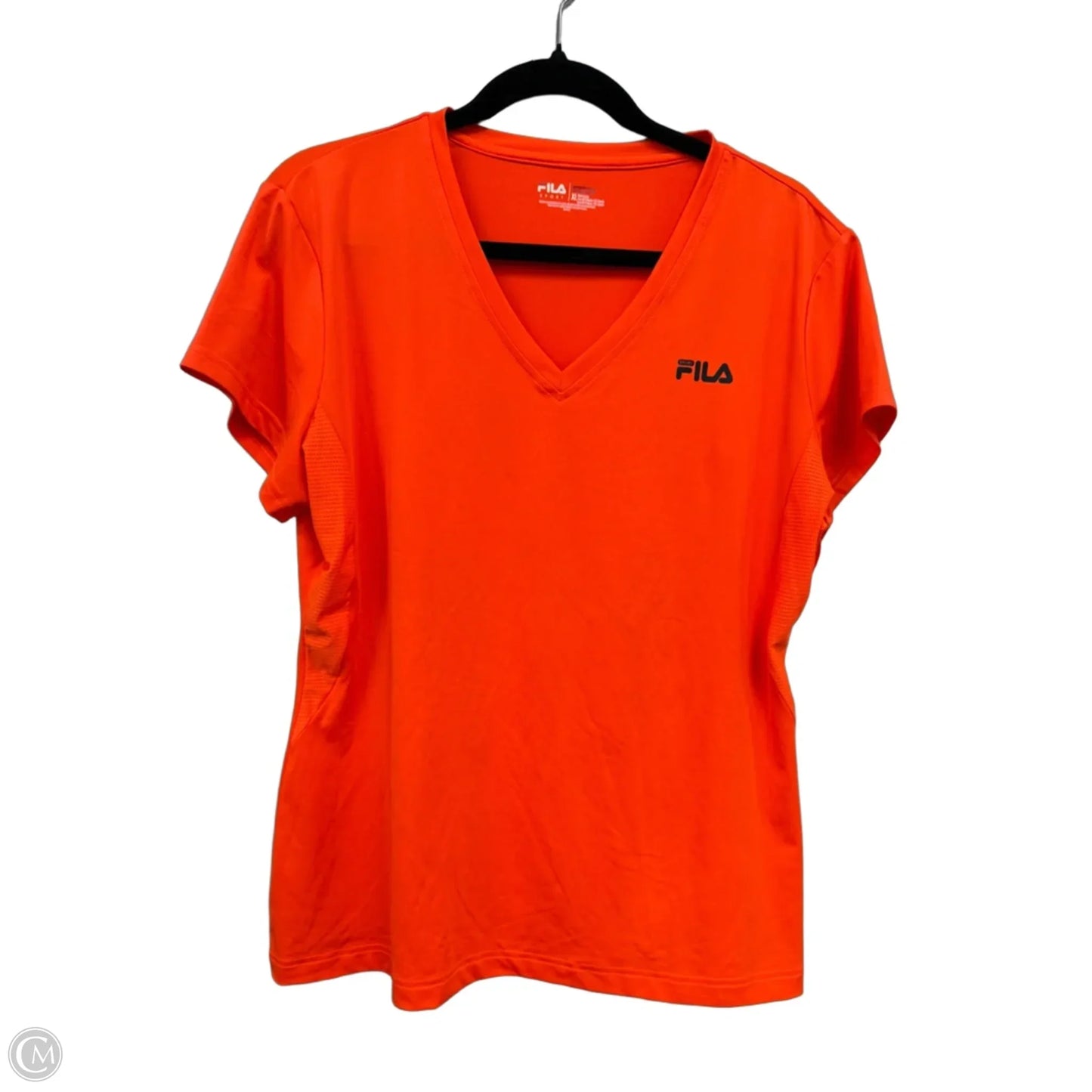 Athletic Top Short Sleeve By Fila In Orange, Size: Xl