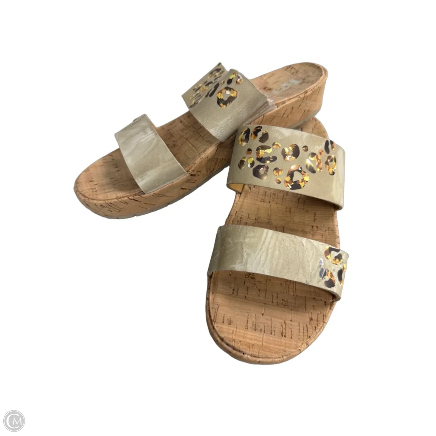 Sandals Heels Platform By Korks In Cream & Yellow, Size: 8
