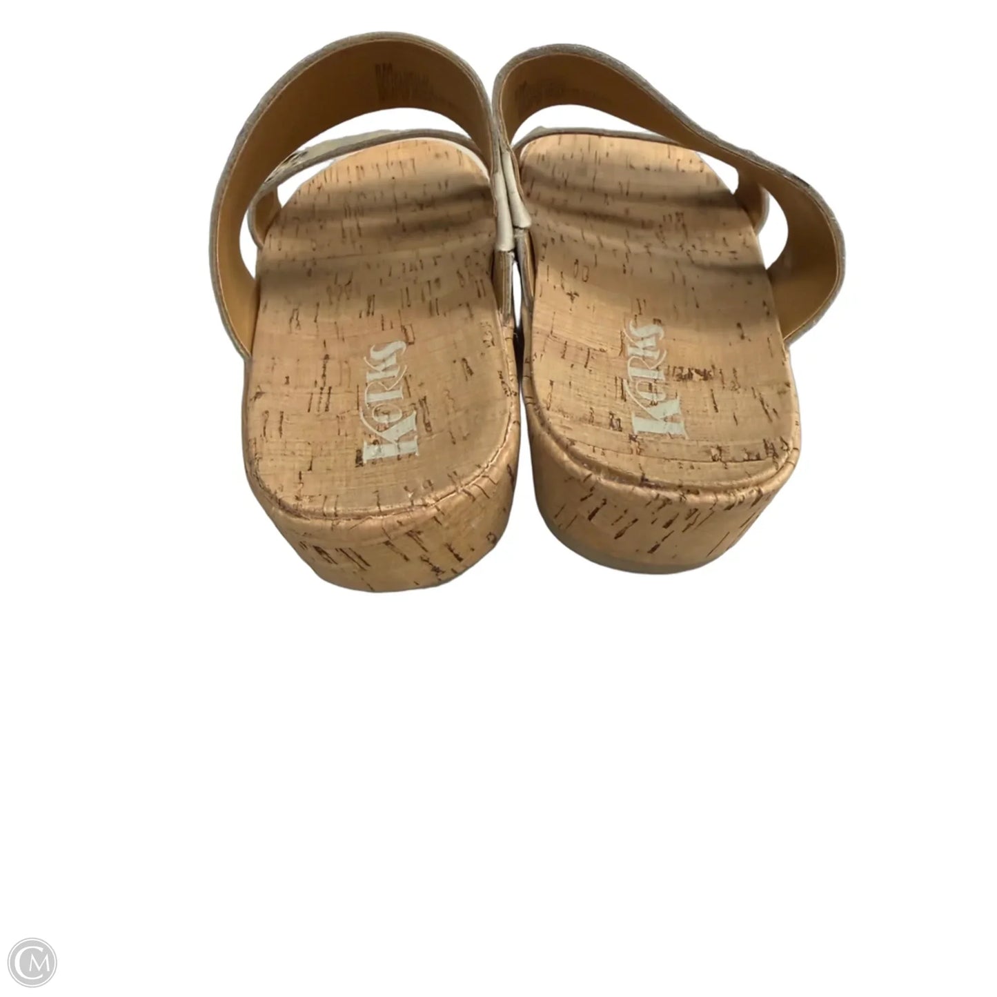 Sandals Heels Platform By Korks In Cream & Yellow, Size: 8