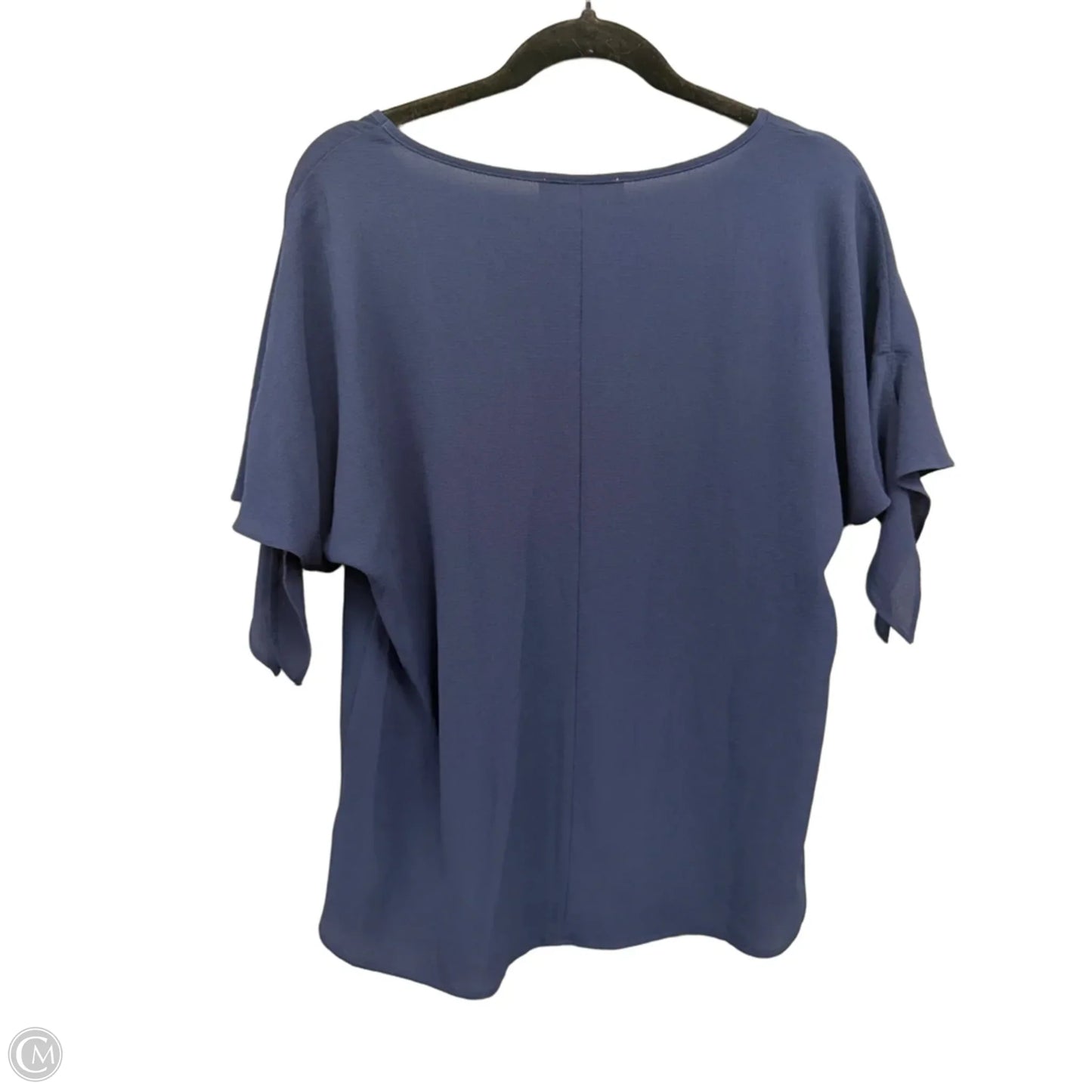 Blouse Short Sleeve By Michael By Michael Kors In Navy, Size: M