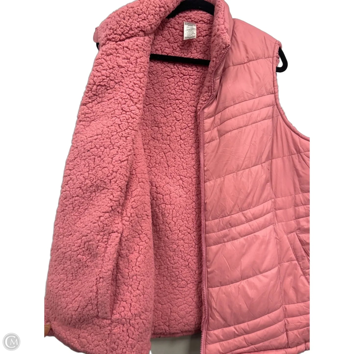 Vest Puffer & Quilted By Time And Tru In Pink, Size: 2x