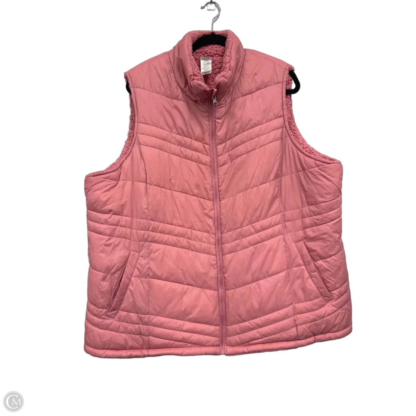 Vest Puffer & Quilted By Time And Tru In Pink, Size: 2x