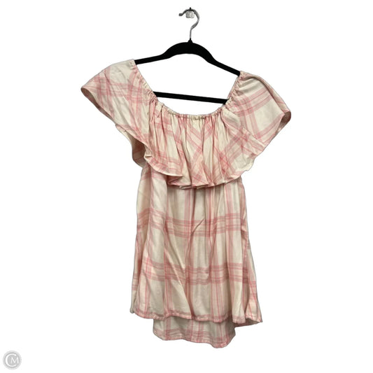 Top Short Sleeve By Sanctuary In Pink & White, Size: M
