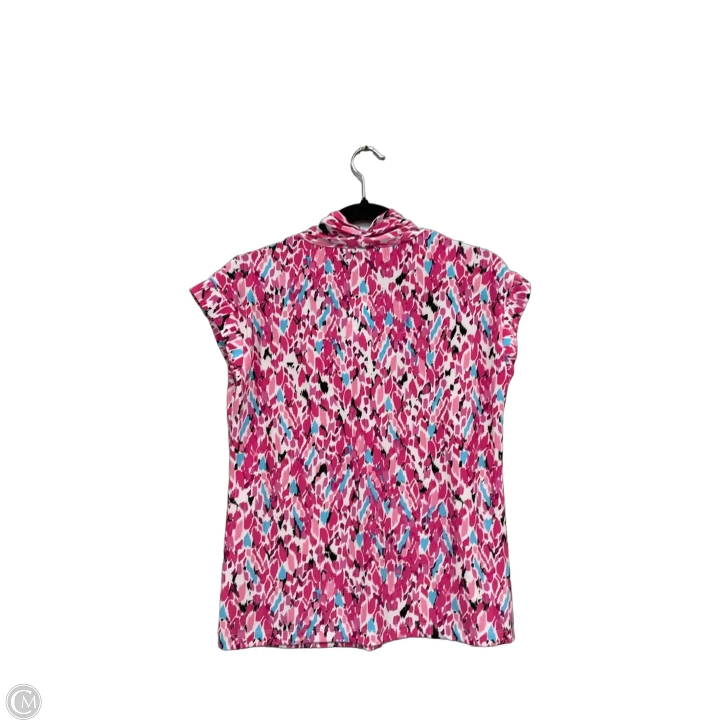 Top Short Sleeve By Kasper In Blue & Pink, Size: Mp