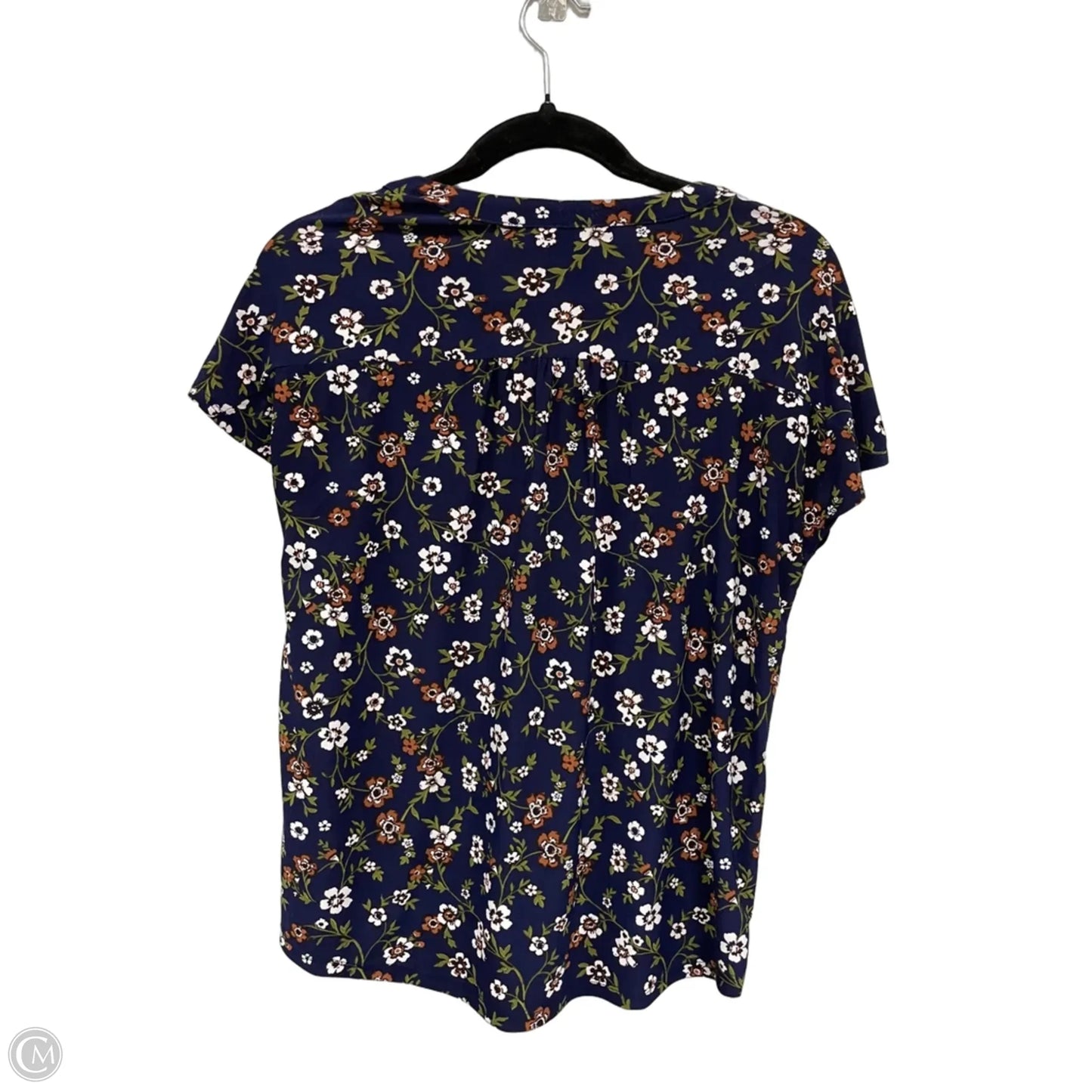 Top Short Sleeve By Jones New York In Blue & Brown, Size: S