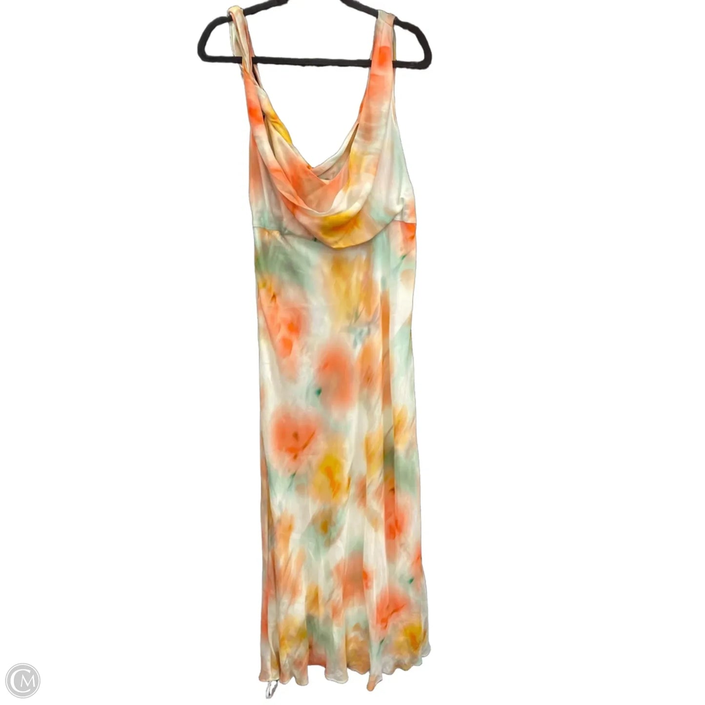 Dress Casual Maxi By Banana Republic In Green & Orange, Size: 14