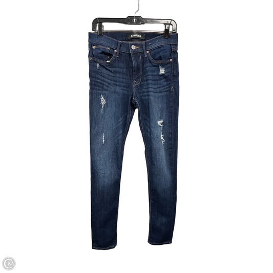 Jeans Skinny By Express In Blue, Size: 4