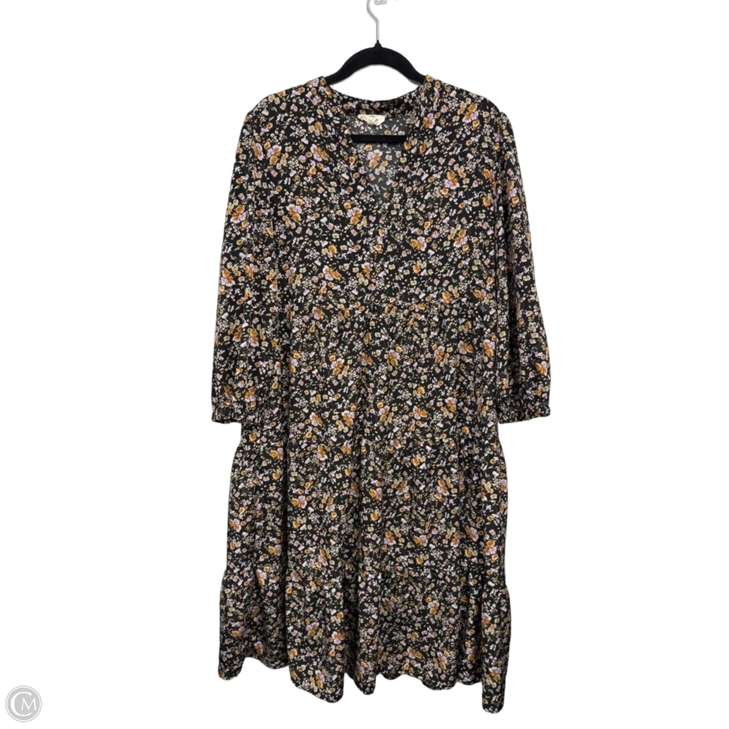 Dress Casual Midi By Entro In Black & Green, Size: L
