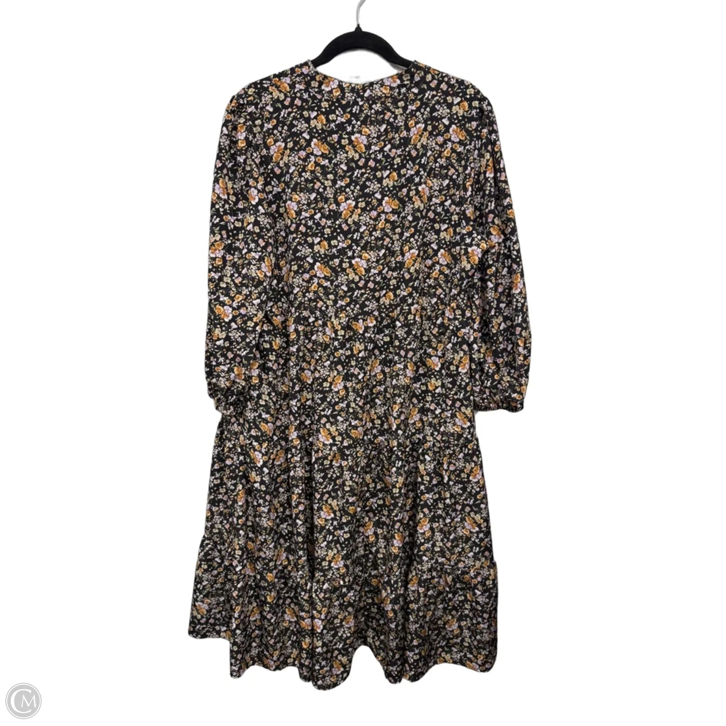 Dress Casual Midi By Entro In Black & Green, Size: L