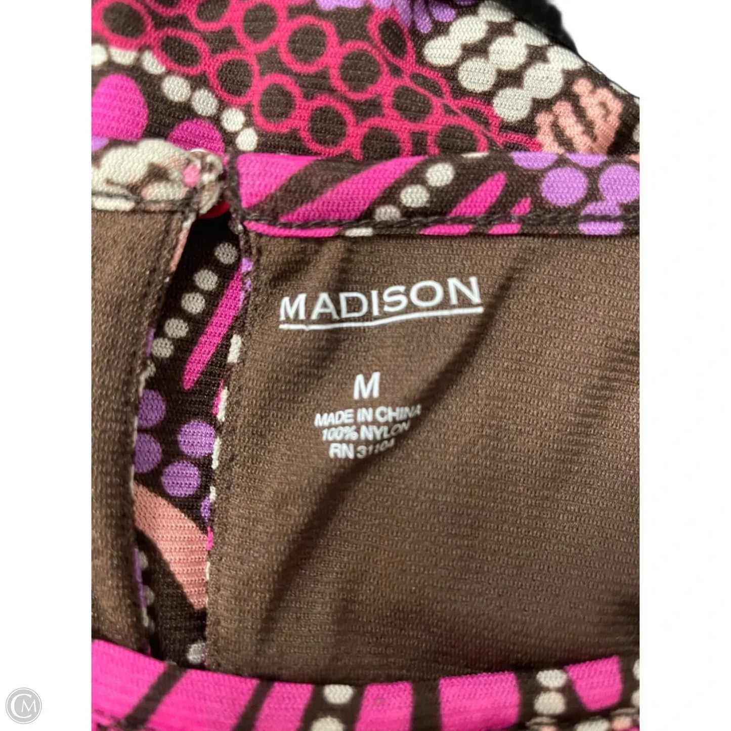 Top Sleeveless By Madison In Brown & Pink, Size: M