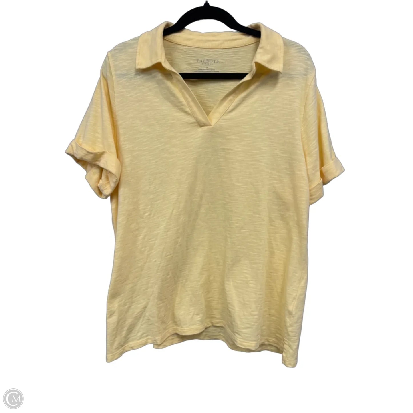 Top Short Sleeve By Talbots In Yellow, Size: 1x