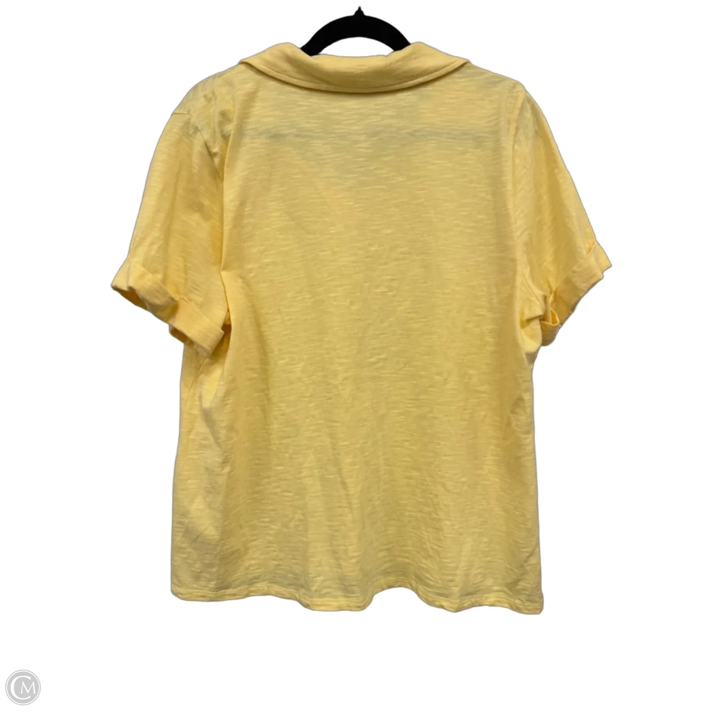 Top Short Sleeve By Talbots In Yellow, Size: 1x