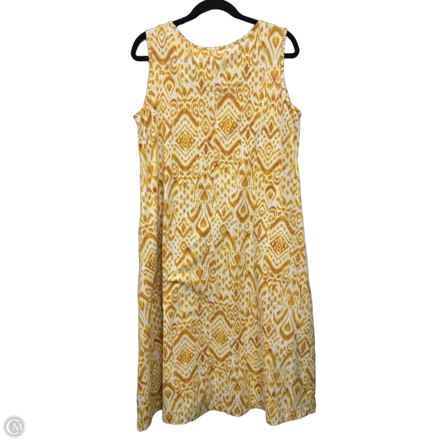 Dress Casual Midi By D&co. In White & Yellow, Size: Xl