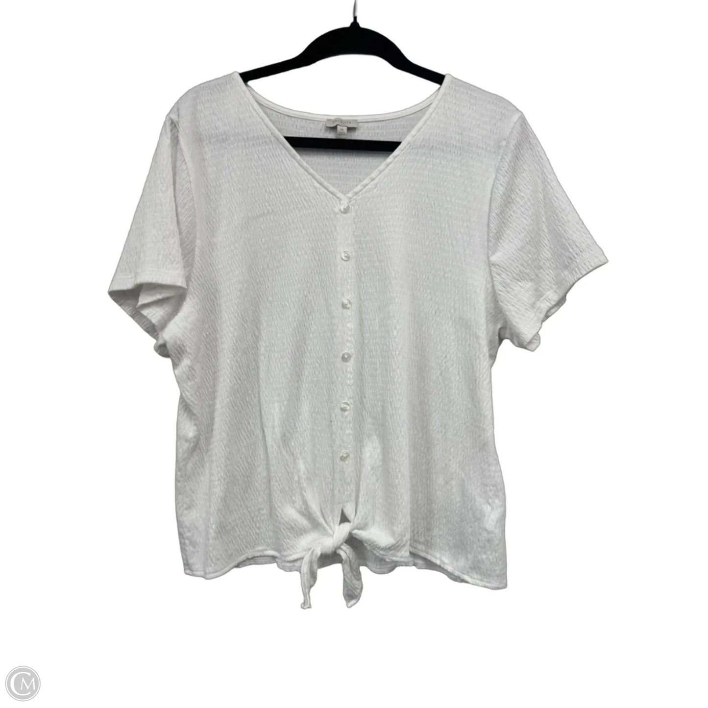 Top Short Sleeve By Talbots In White, Size: Xl