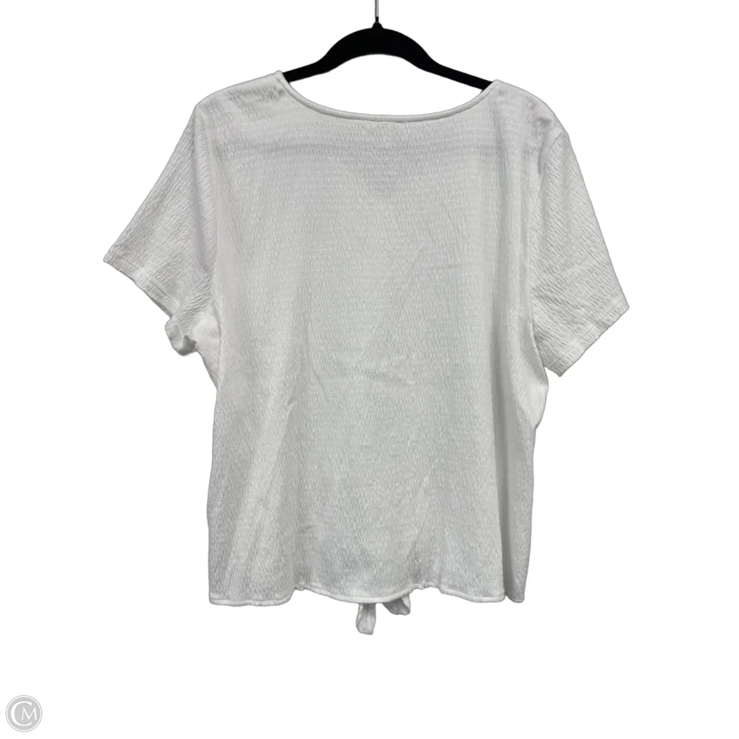 Top Short Sleeve By Talbots In White, Size: Xl