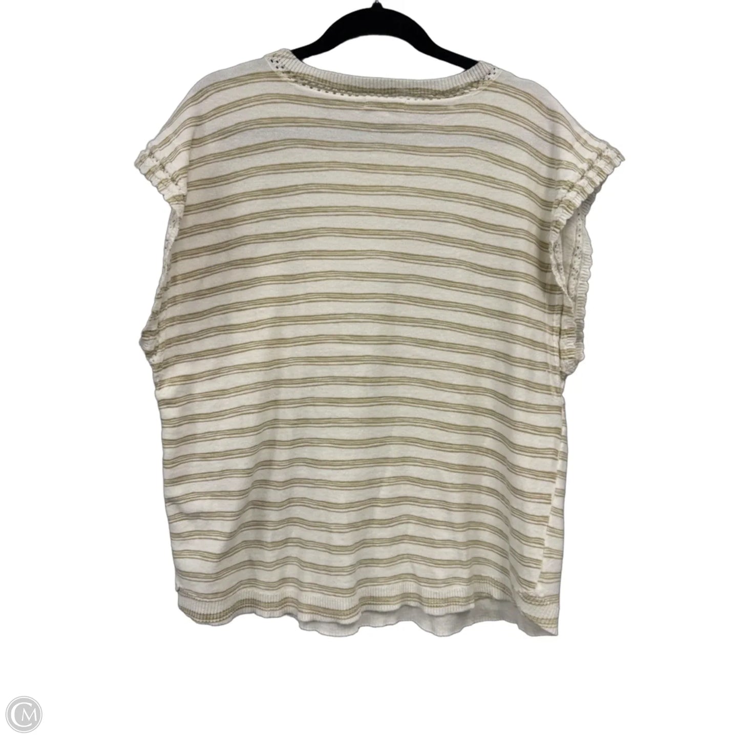 Top Short Sleeve By Democracy In Cream & Green, Size: Xl