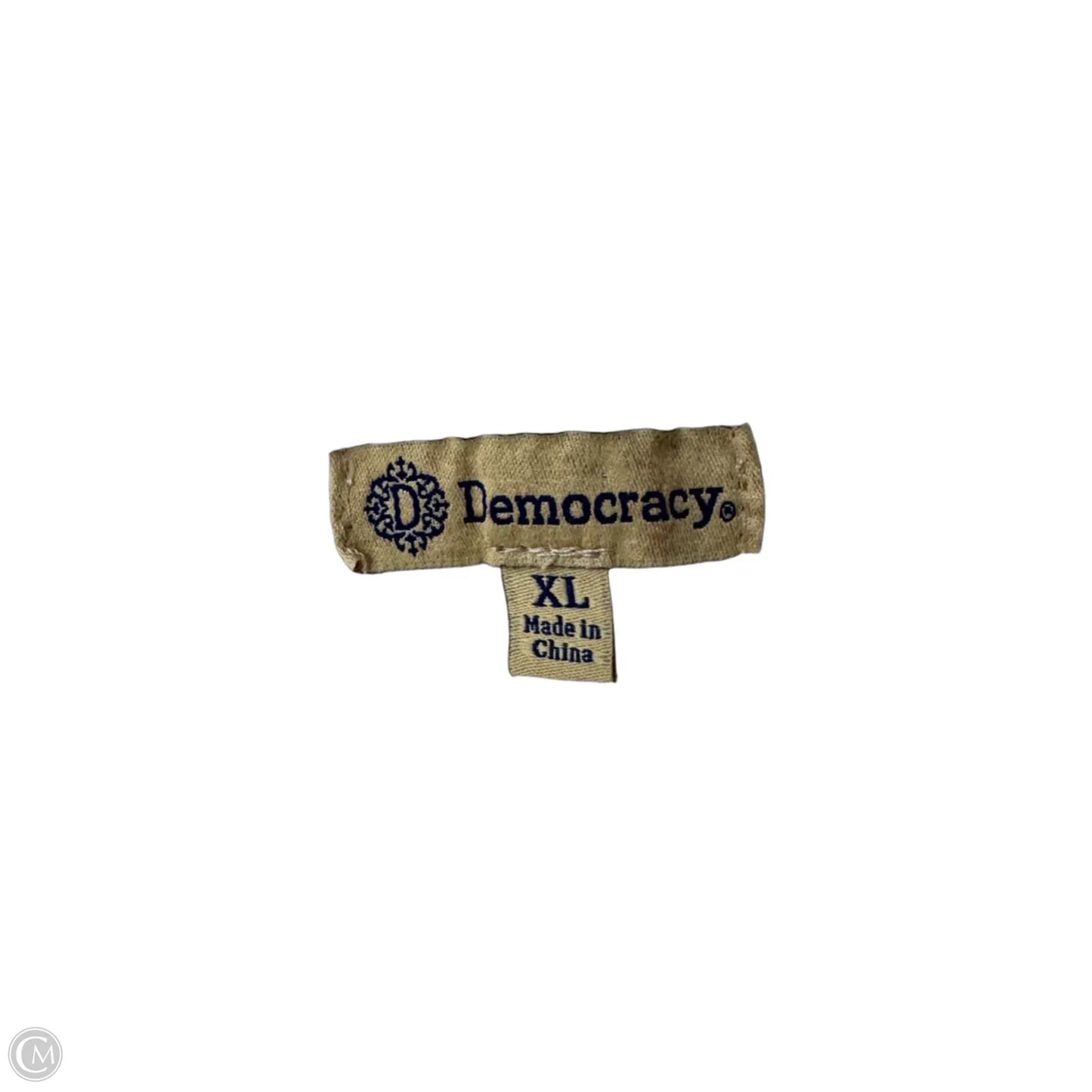 Top Short Sleeve By Democracy In Cream & Green, Size: Xl