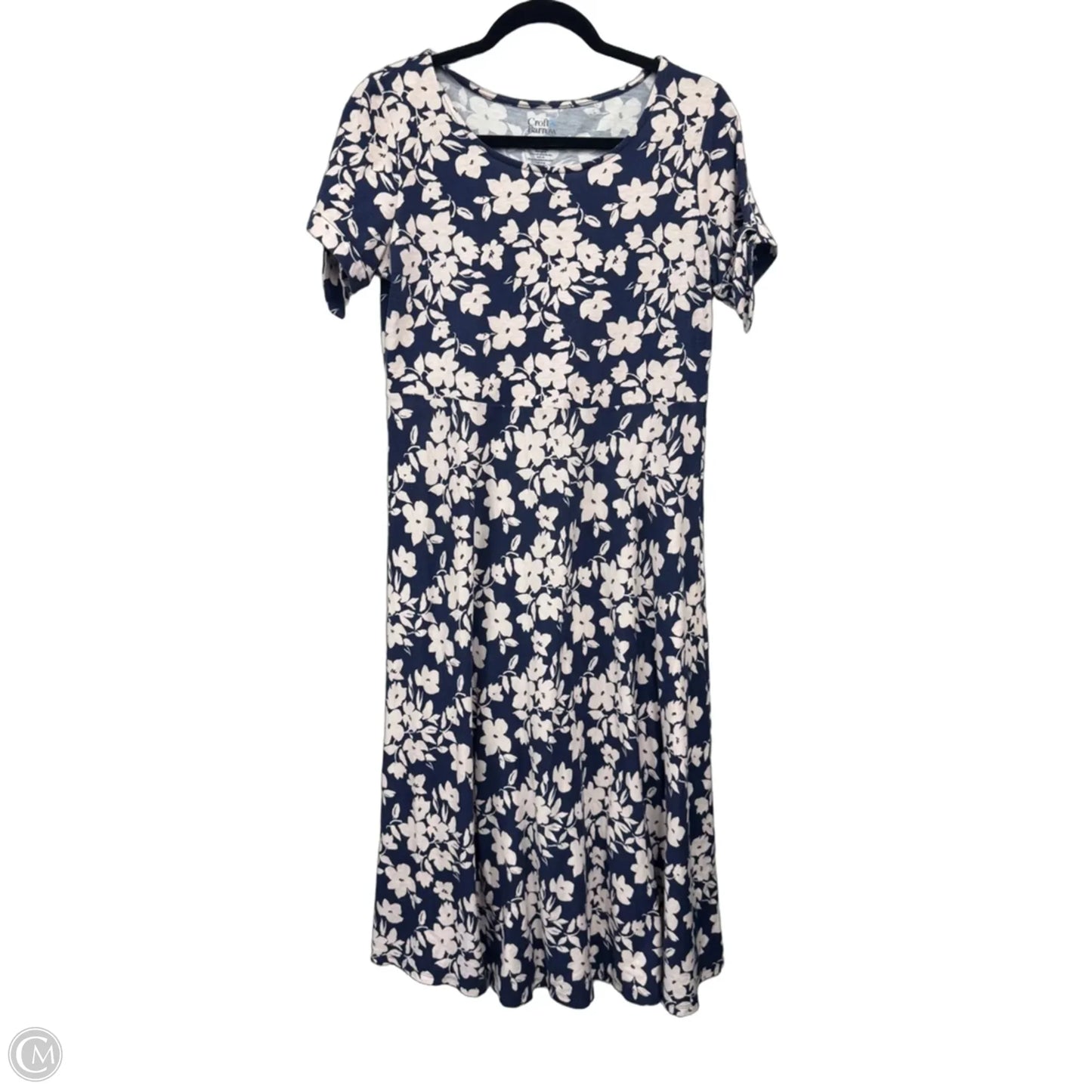 Dress Casual Midi By Croft And Barrow In Blue & White, Size: M