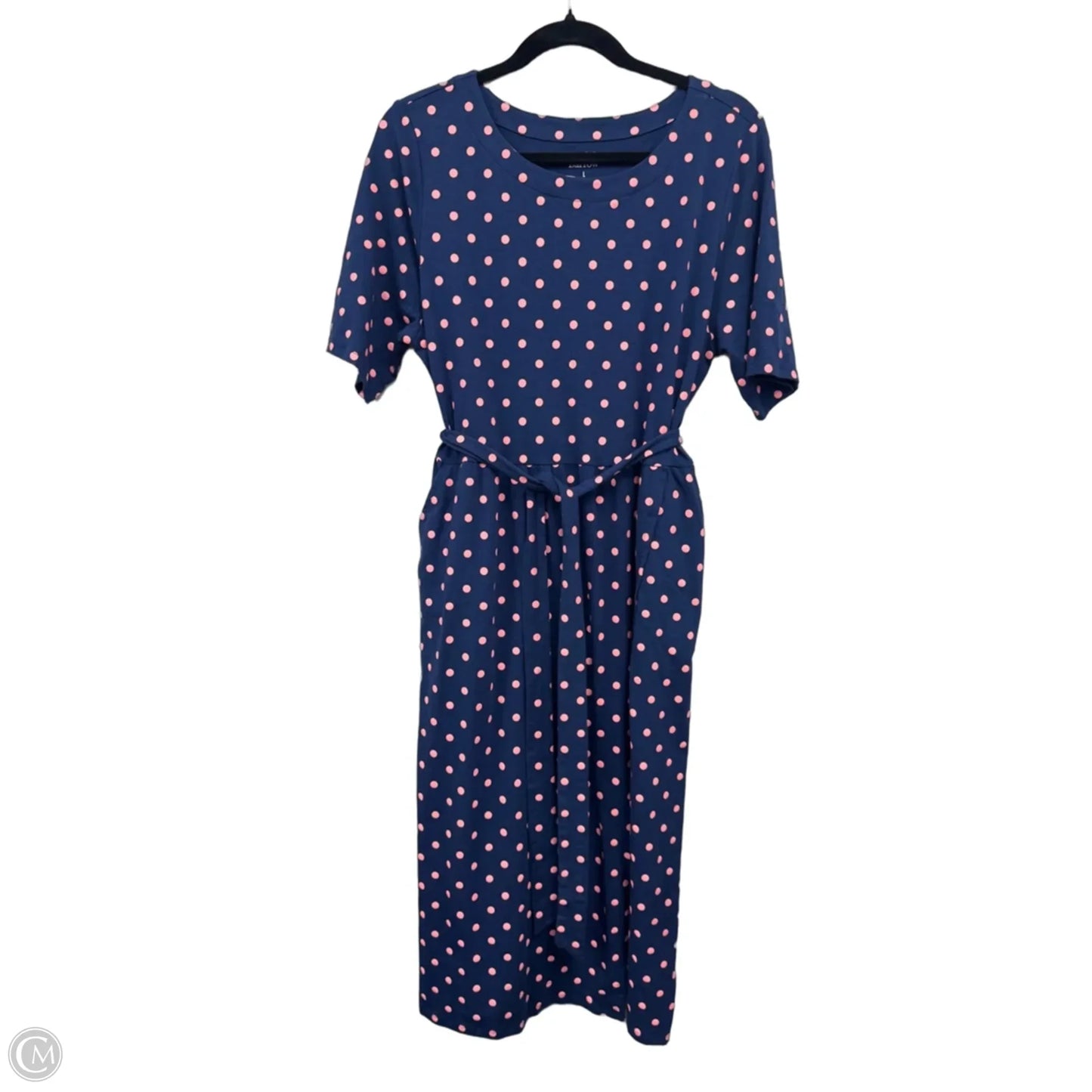 Dress Casual Midi By Croft And Barrow In Blue & Pink, Size: L
