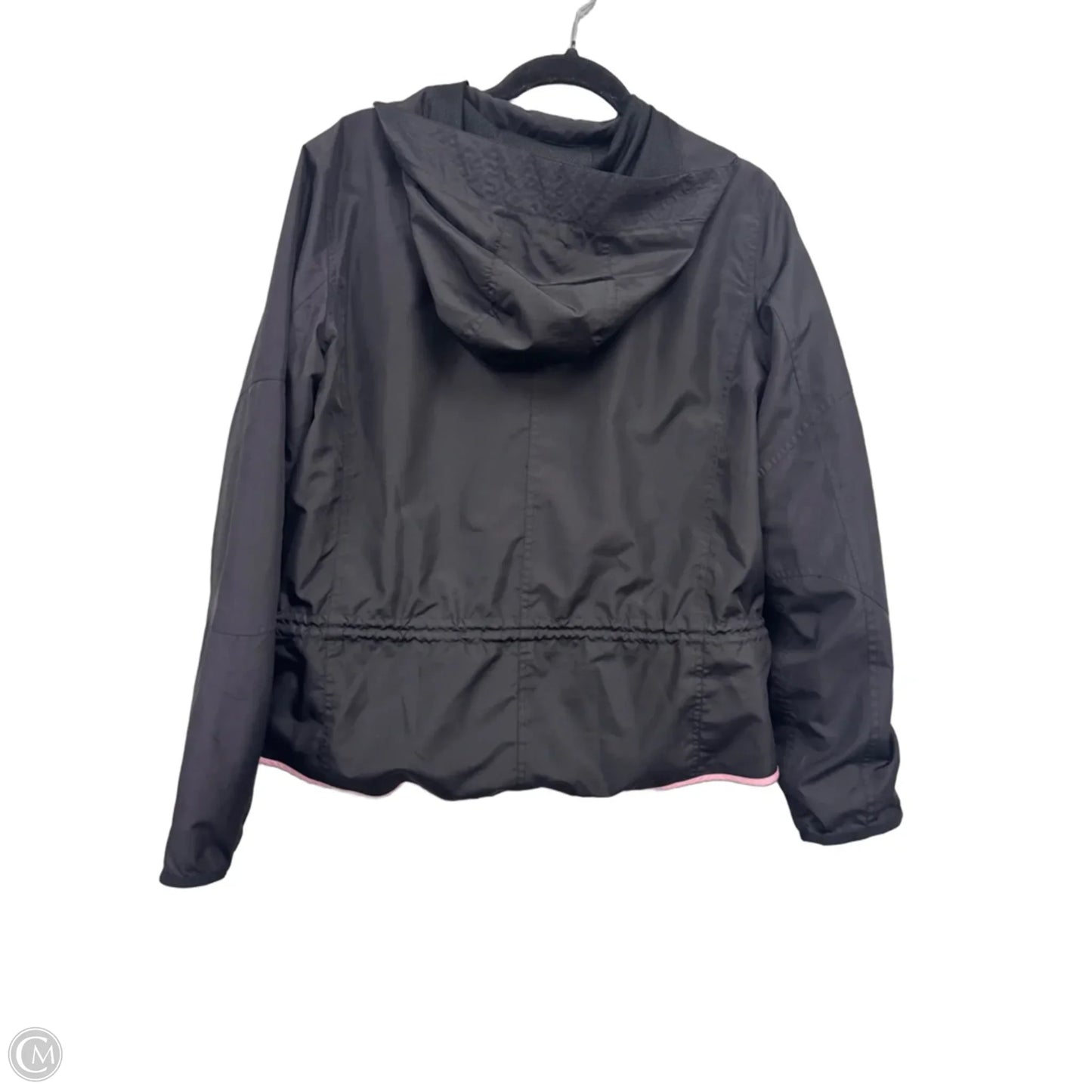 Jacket Windbreaker By Lauren By Ralph Lauren In Black & Pink, Size: L