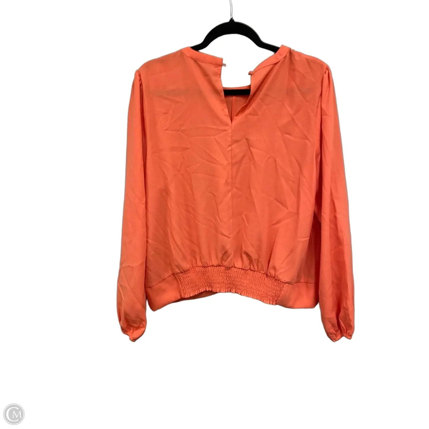 Blouse Long Sleeve By Nine West In Orange, Size: L