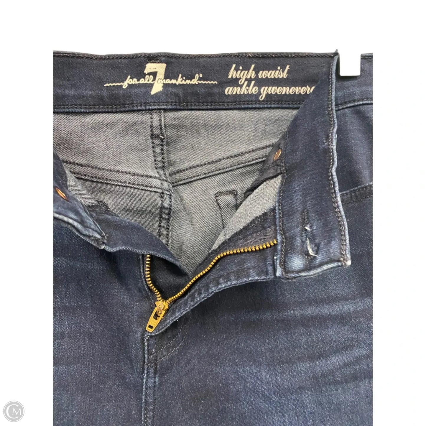 Jeans Skinny By 7 For All Mankind In Blue Denim, Size: 8