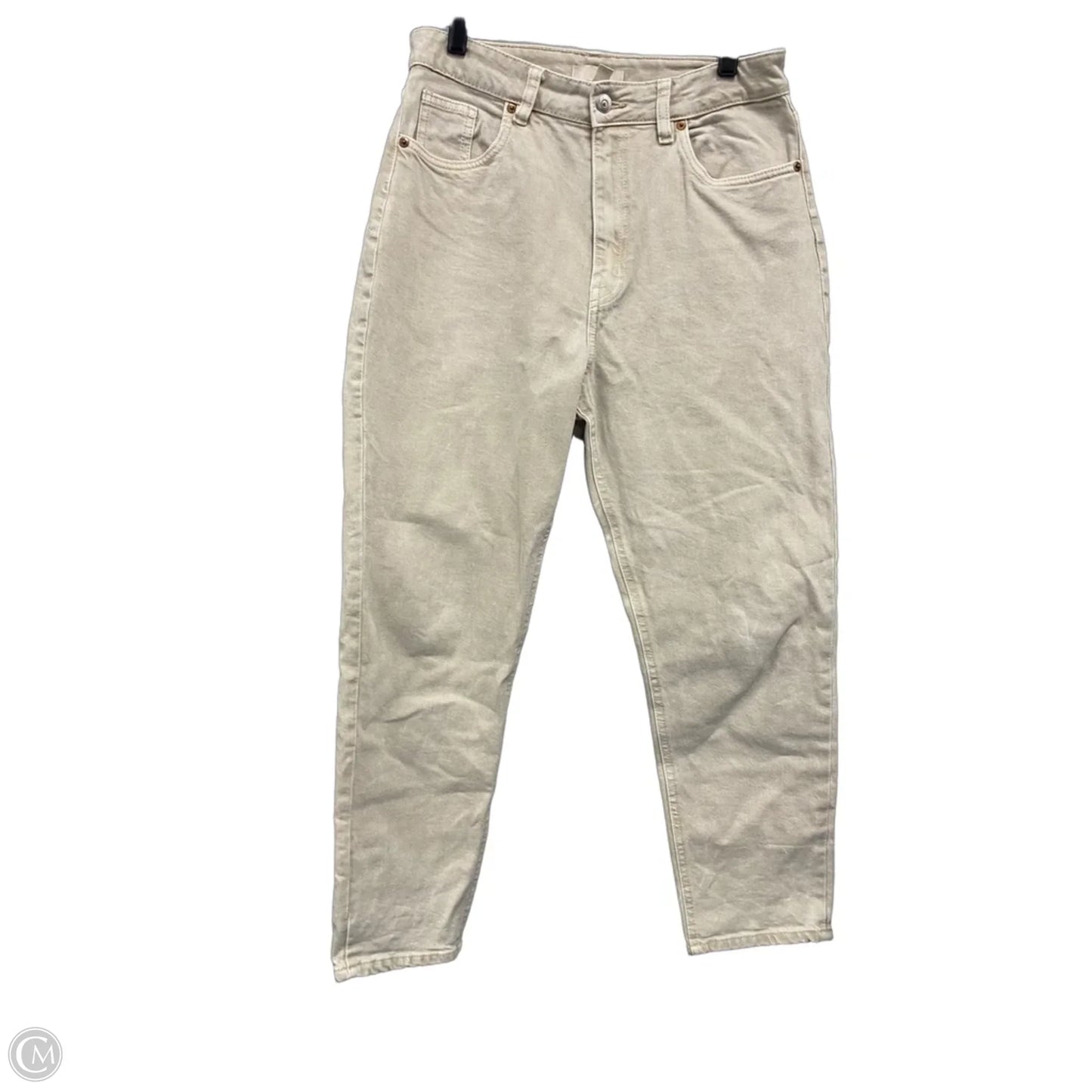 Jeans Boot Cut By H&m In Cream Denim, Size: 10