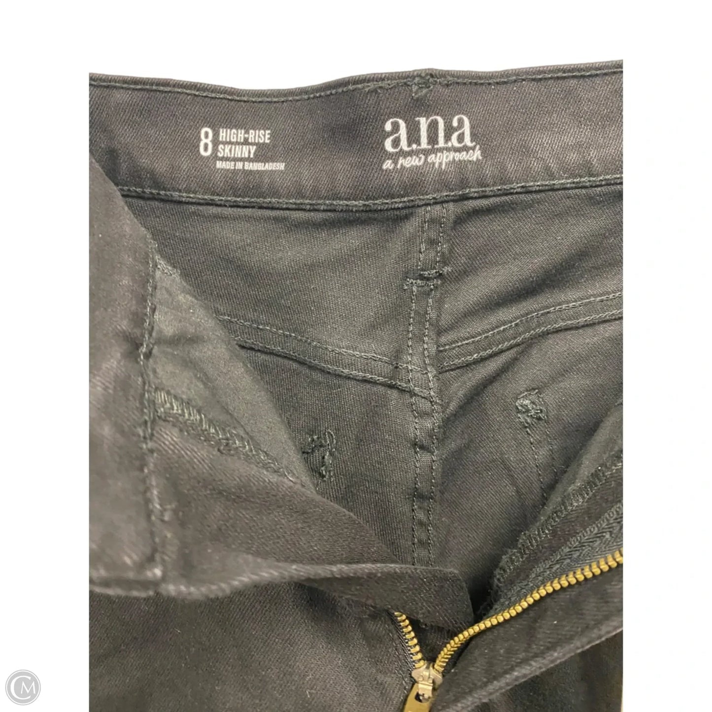 Jeans Skinny By Ana In Black Denim, Size: 8