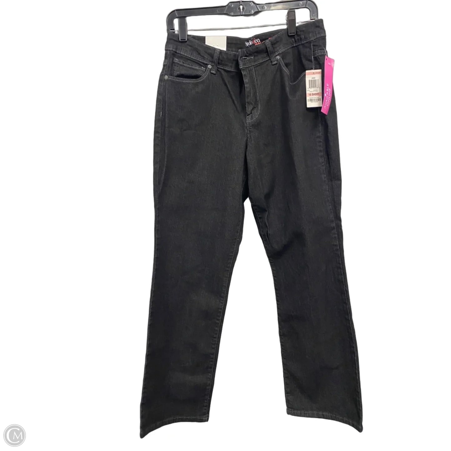 Jeans Straight By Style And Co Collection Women In Black Denim, Size: 10