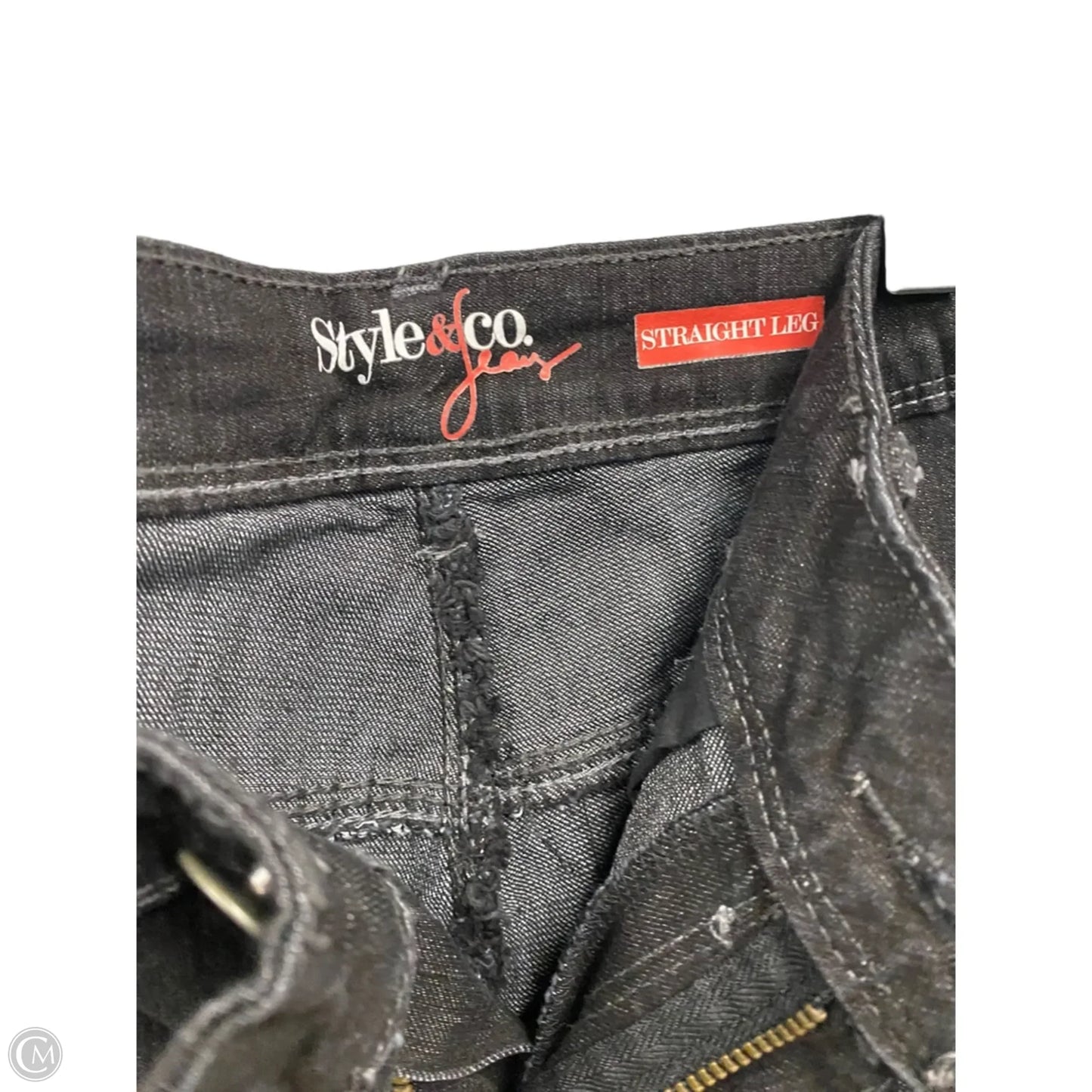 Jeans Straight By Style And Co Collection Women In Black Denim, Size: 10