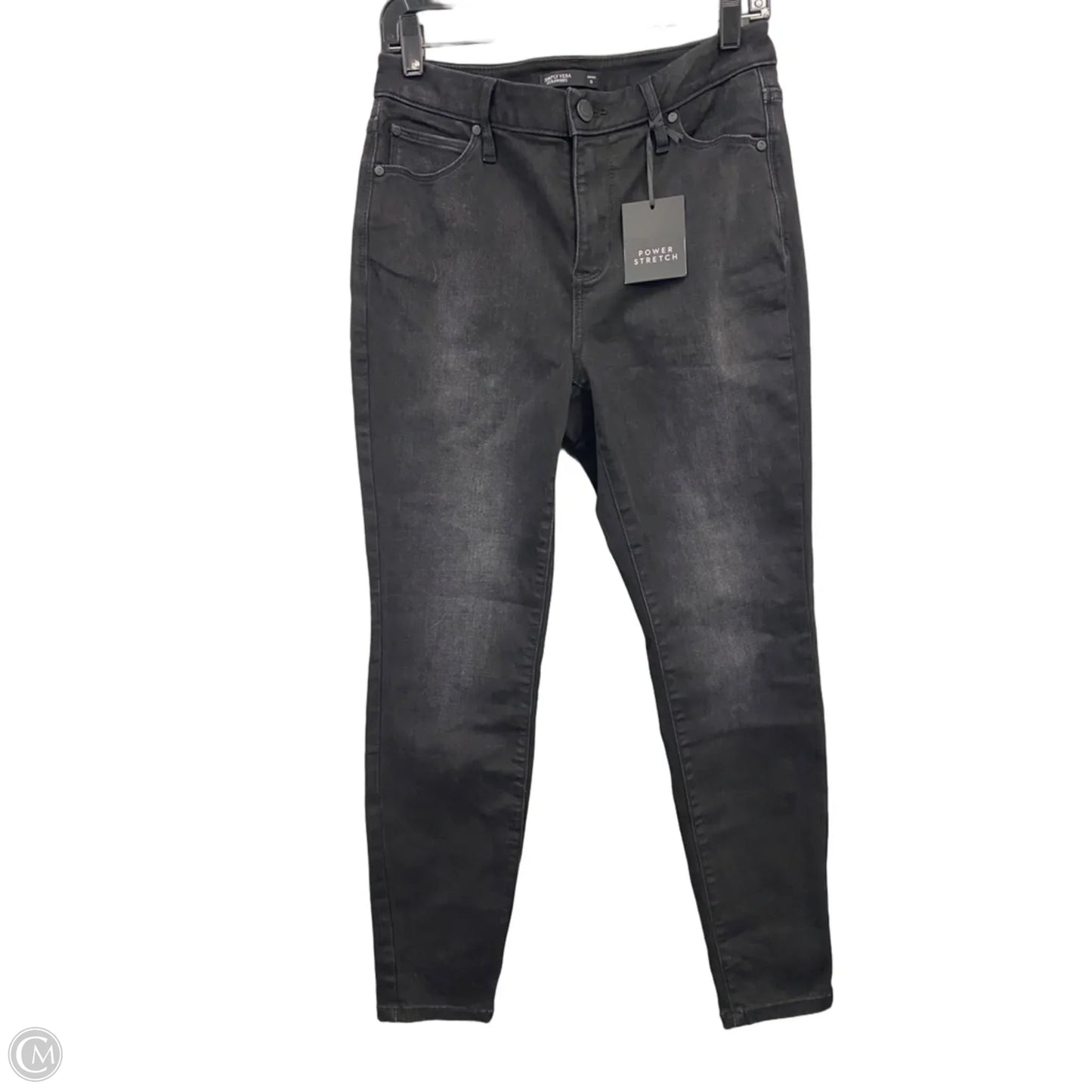 Jeans Skinny By Simply Vera In Black Denim, Size: 10