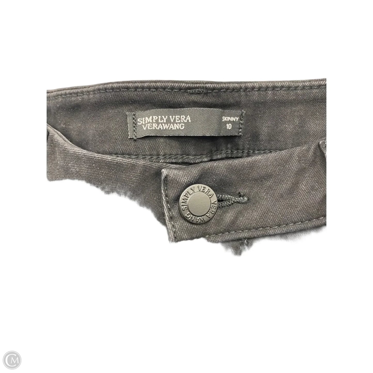 Jeans Skinny By Simply Vera In Black Denim, Size: 10