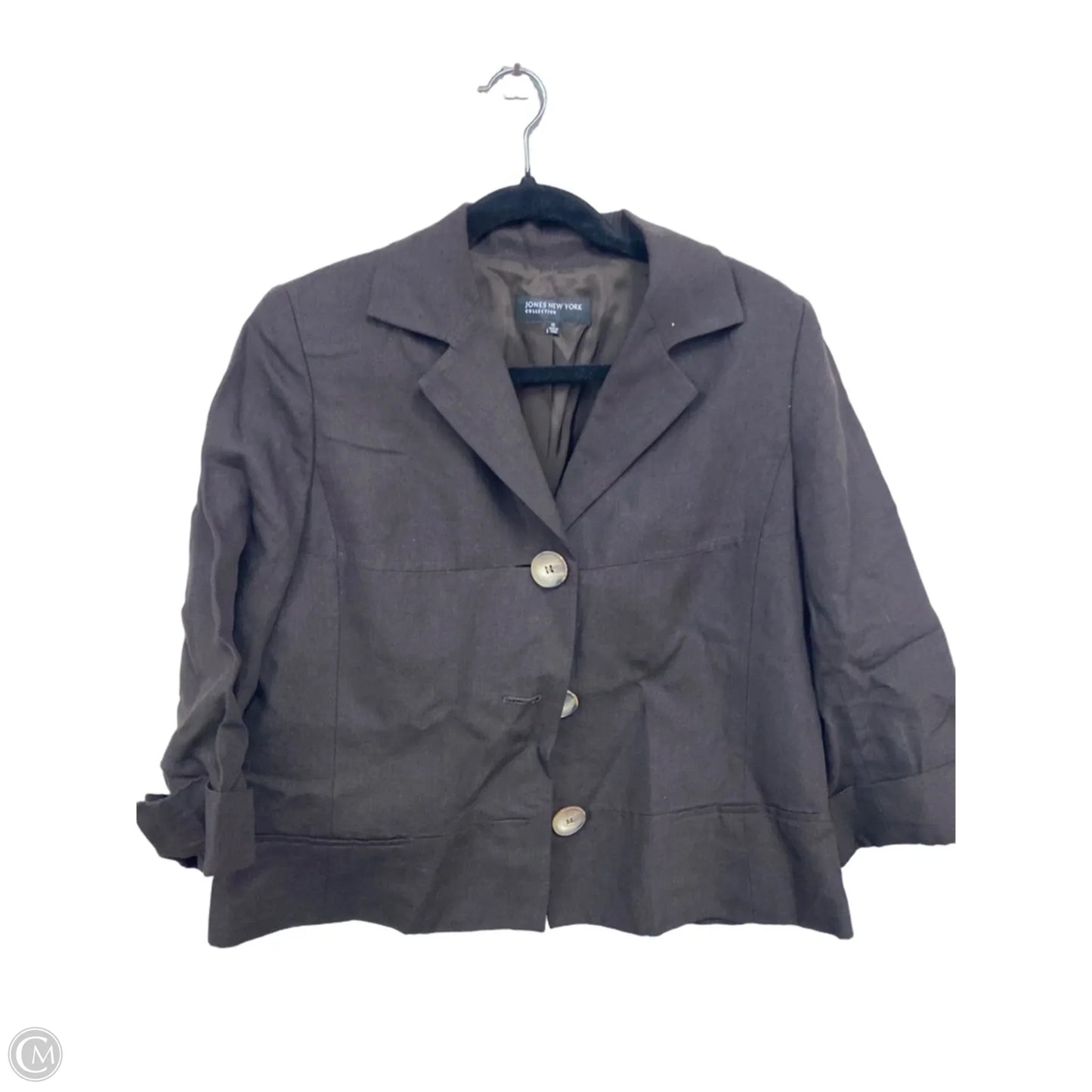 Blouse 3/4 Sleeve By Jones New York In Brown, Size: 10