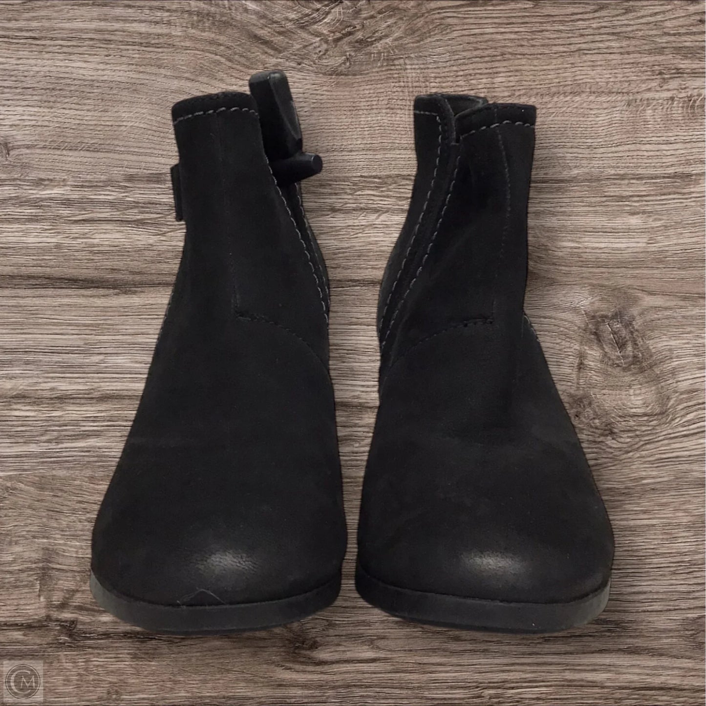 Boots Ankle Heels By Clarks In Black, Size: 6