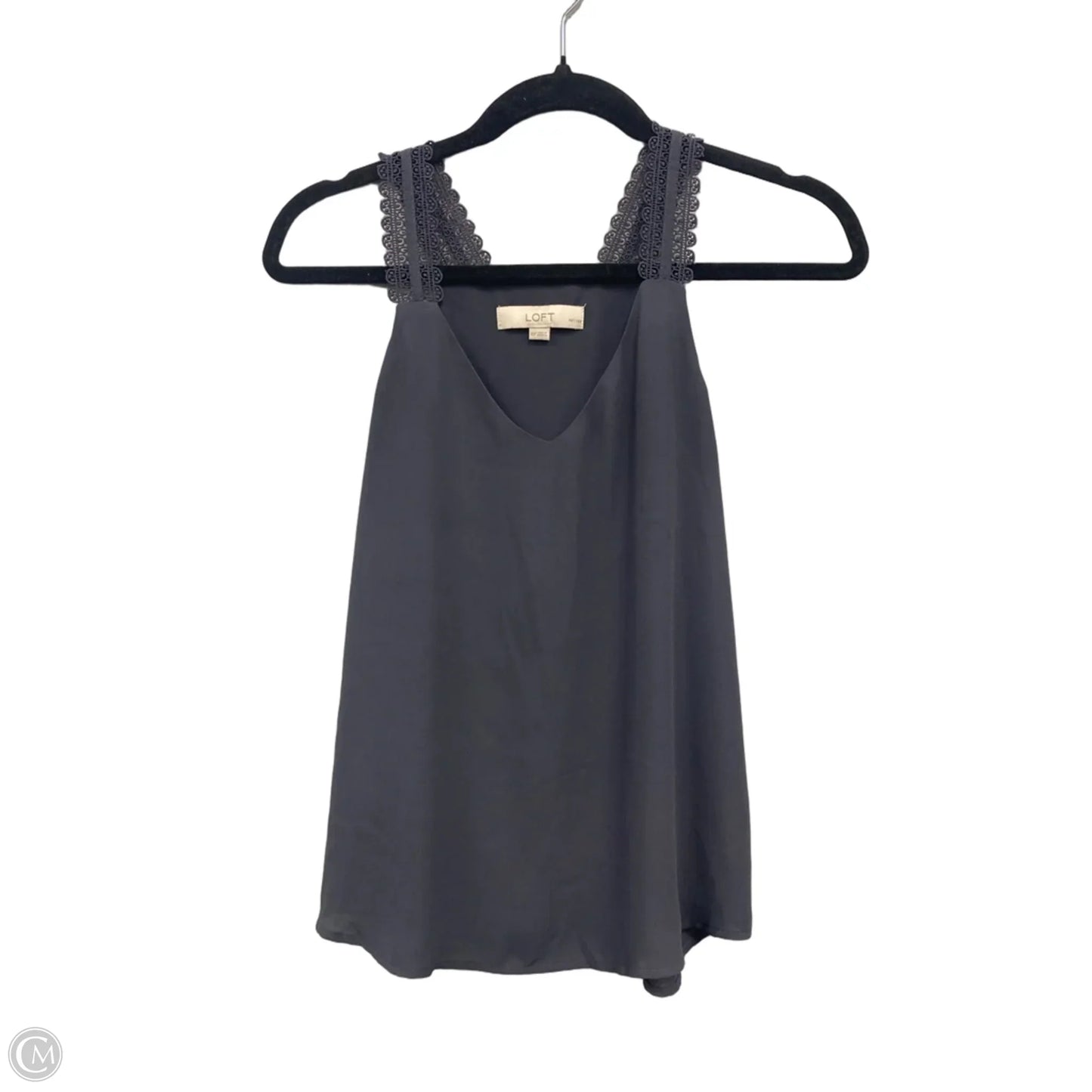 Blouse Sleeveless By Loft In Grey, Size: Xsp