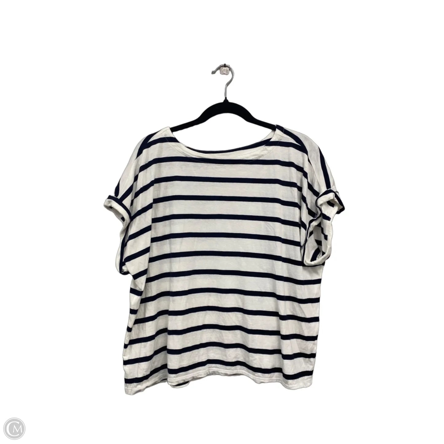 Top Short Sleeve Basic By J. Jill In Blue & White, Size: L