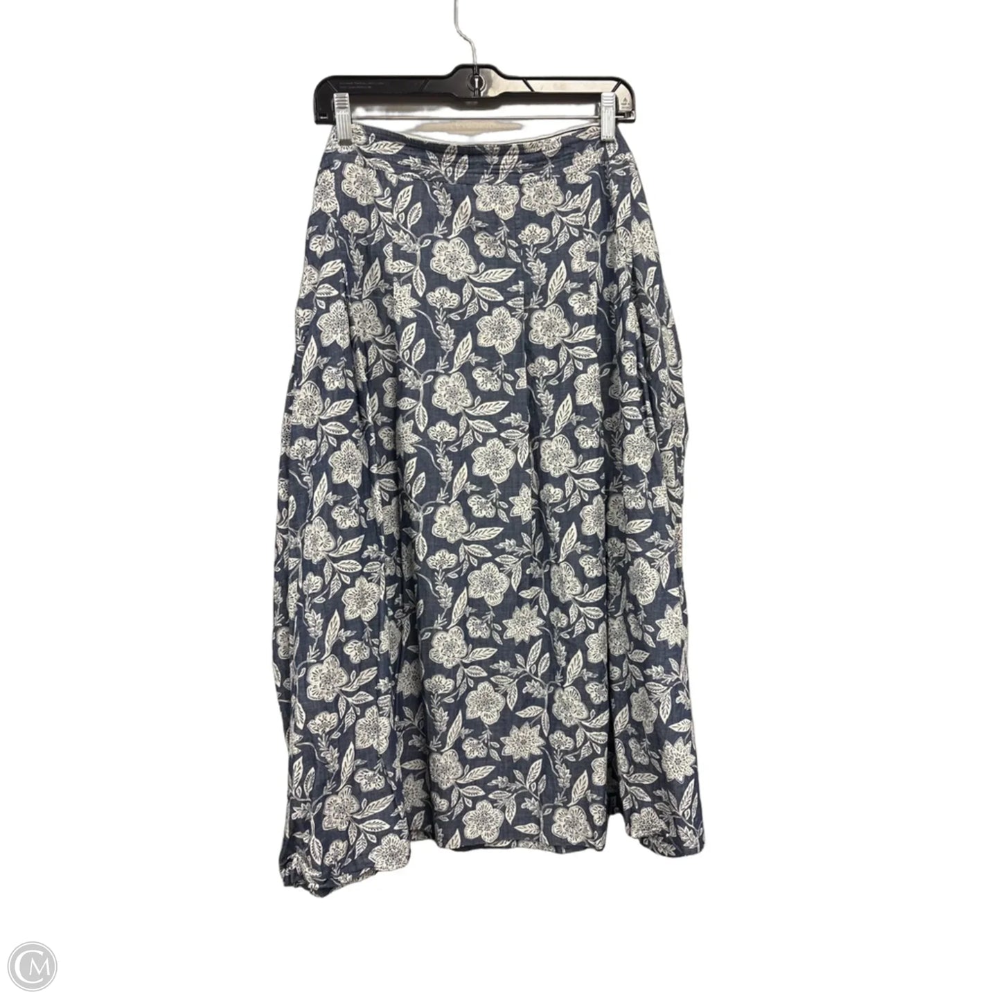 Skirt Midi By Clothes Mentor In Blue & White, Size: 16