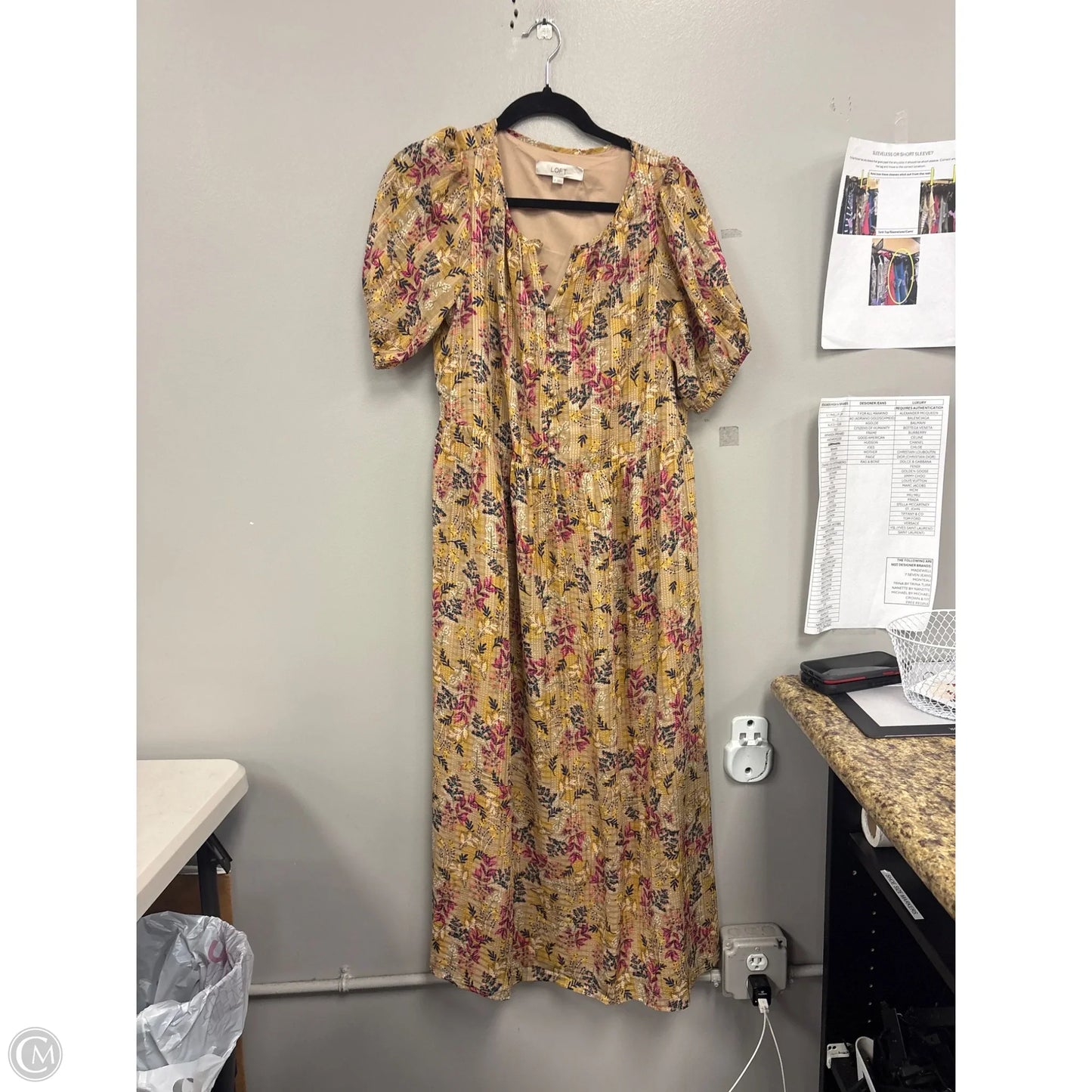 Dress Casual Maxi By Loft In Brown & Pink, Size: M