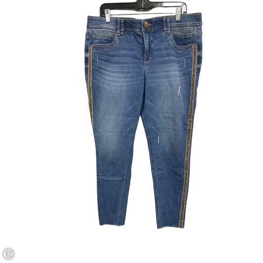 Jeans Skinny By Democracy In Blue & Silver, Size: 14