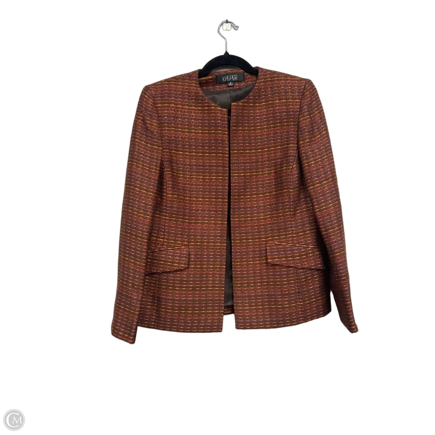 Blazer By Kasper In Orange & Pink, Size: 8