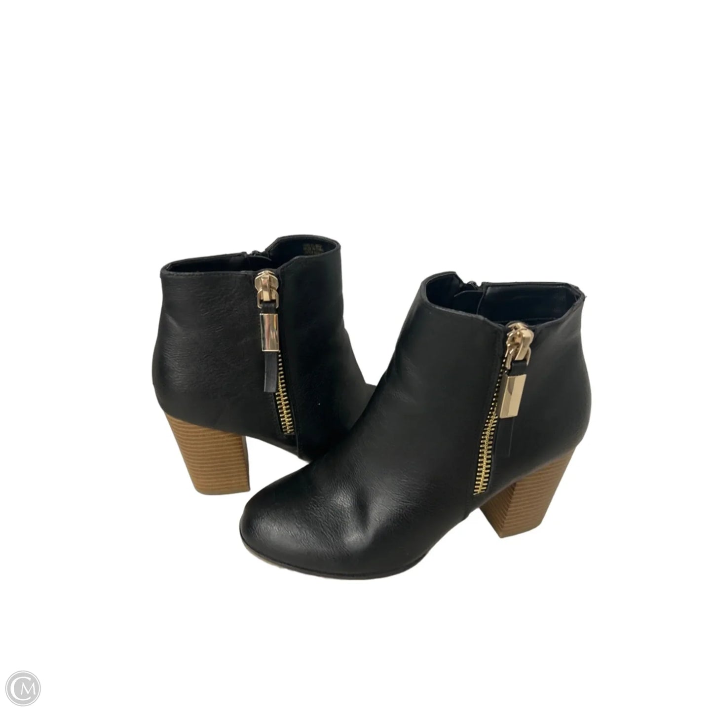 Boots Ankle Heels By Clothes Mentor In Black, Size: 6.5