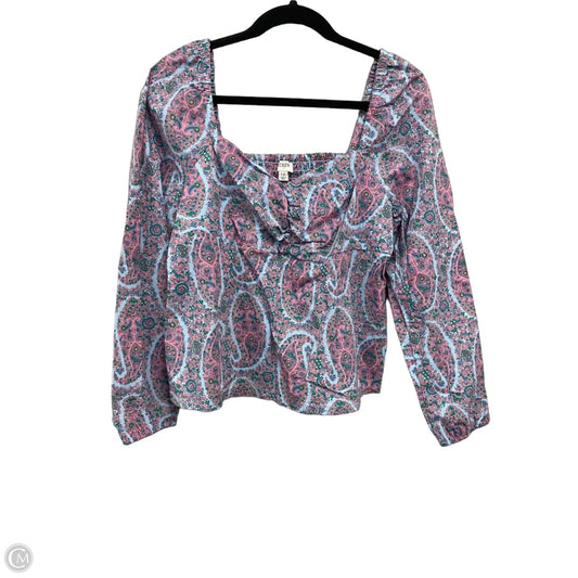 Top Long Sleeve By J. Crew In Blue & Pink, Size: 12