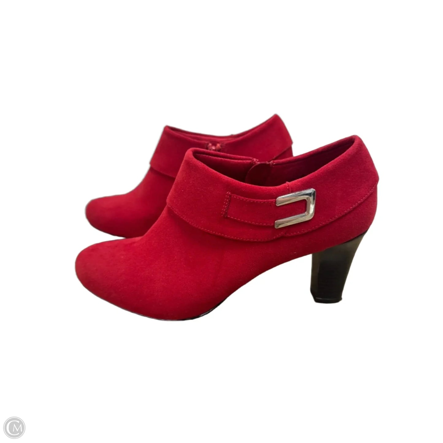 Shoes Heels Kitten By Clothes Mentor In Black & Red, Size: 8