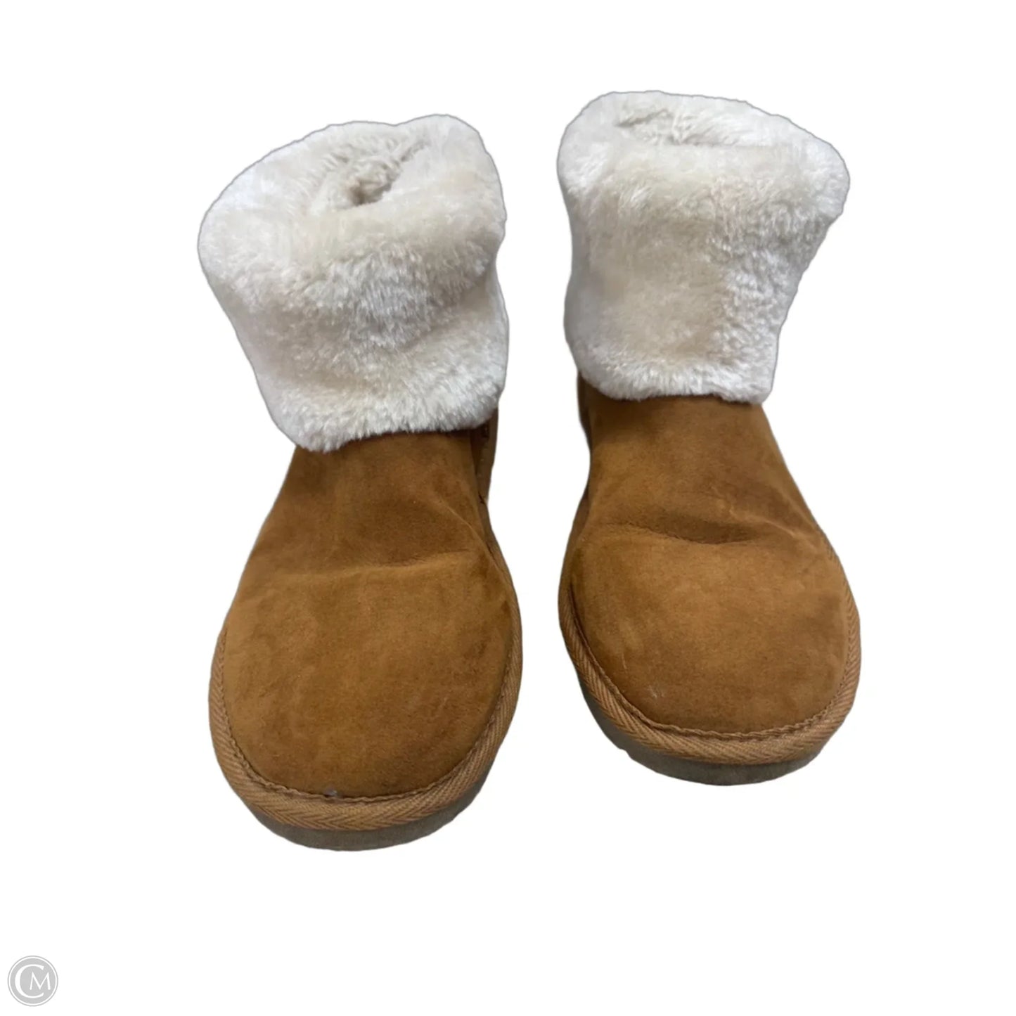 Boots Ankle Flats By Arizona In Brown & Cream, Size: 9