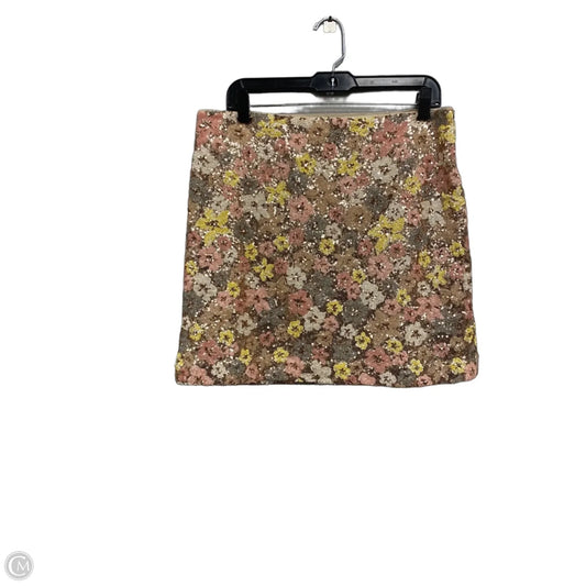 Skirt Mini & Short By Loft In Cream & Pink, Size: 12