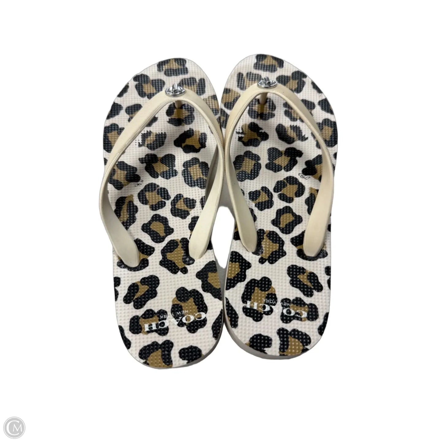 Sandals Designer By Coach In Cream & Tan, Size: 7